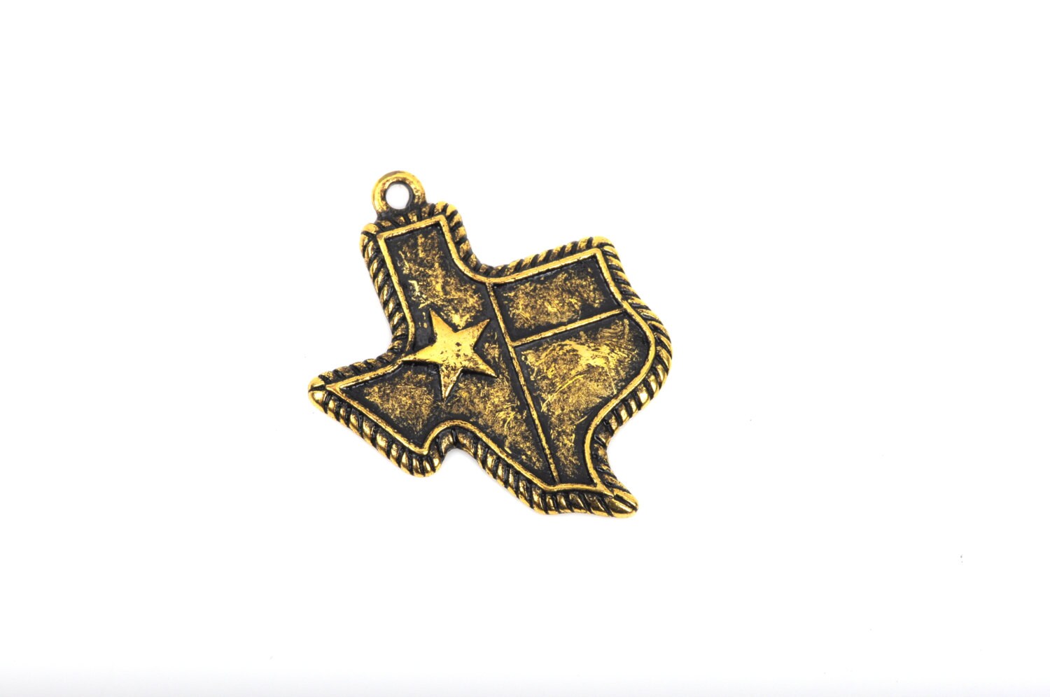 2 Texas Charm Pendants – Detailed Lone Star State Charms In Antiqued Silver Tone