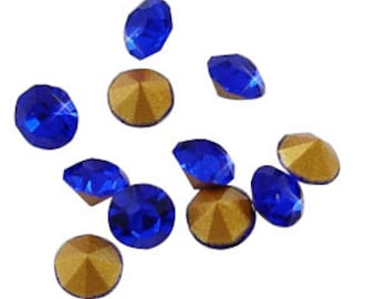 pp14 SAPPHIRE BLUE Rhinestone Chatons - Grade A Glass, Quality Machine Cut Crystal 144 pcs  1 gross, Small   cry0062