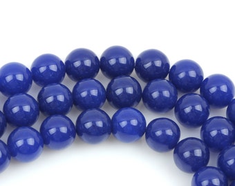 4mm DARK BLUE Round Jade Gemstone Beads, full strand, about 92 beads gjd0137