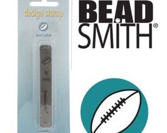 FOOTBALL Metal Design Stamp,  6mm  BeadSmith Metal Stamping, Bead Smith Metal Stamps, tol0485