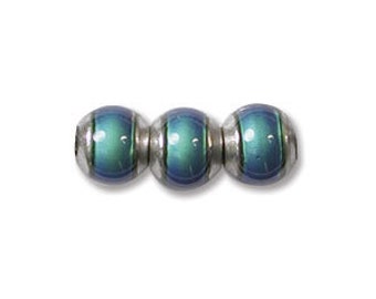 7mm Mood Beads, Round, Silver Core, x10 beads, bme0683