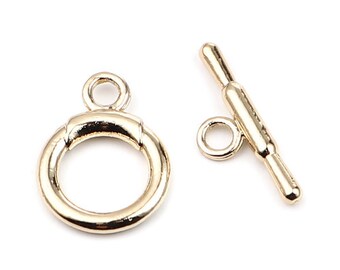 2 sets 18k Gold Filled Toggle Clasps, Light Gold, fin1024