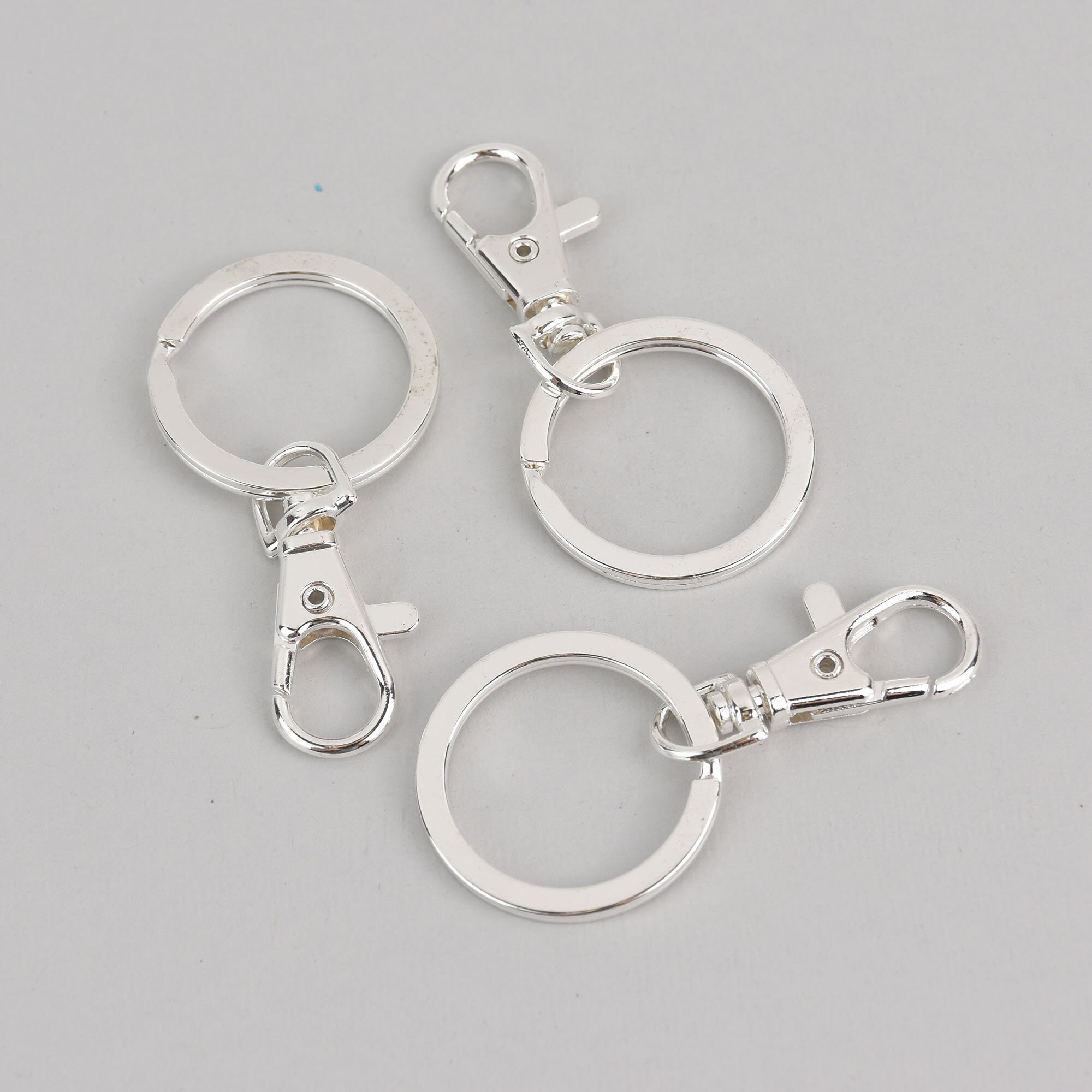 5 Large Silver Keychains with Clasp lobster clasp swivel key Etsy