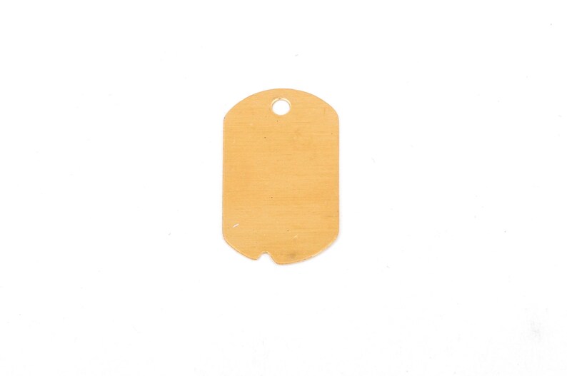 6 Brass DOG TAG Rectangle with Notch Metal Stamping Blank Etsy