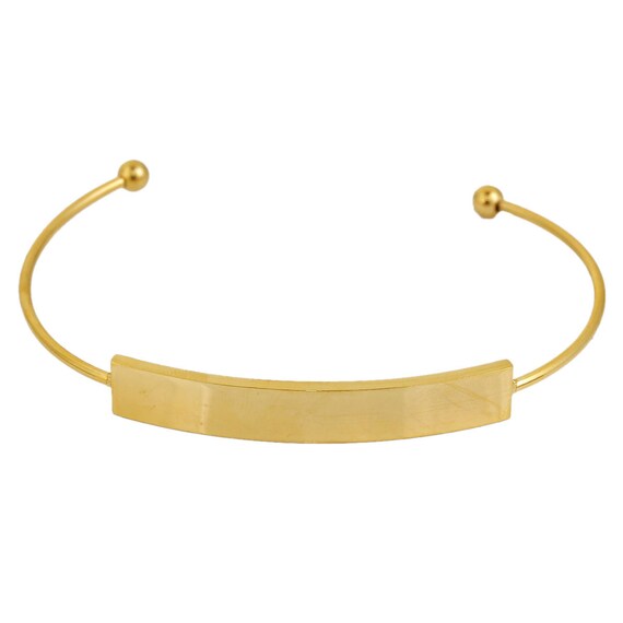 5 GOLD Stainless Steel Bangle Cuff Bracelet Blanks, can be engraved or stamped, fin0612