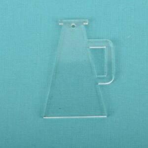 5 MEGAPHONE Charms Clear laser cut acrylic blanks 2" long Lca0562