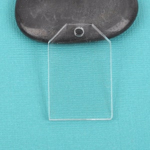 5 TAG blank charms 3&quot; Clear laser cut acrylic Lca0709a