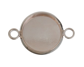 10 Rose Gold Round Circle CABOCHON SETTING Bezel Frame Charm Connector Link, Tray fits 12mm cabs, cho0159