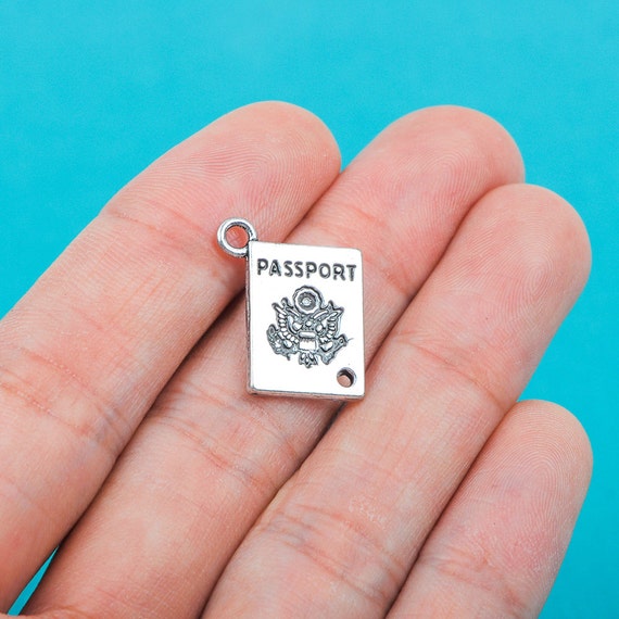 10 Silver Metal PASSPORT Charm Pendants 18x12mm chs0286 Etsy