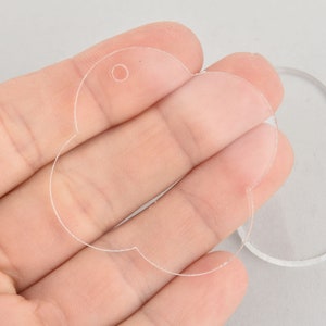 10 Clover blank charms 2&quot; Clear laser cut acrylic Lca0773a
