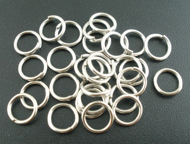 50 Silver Tone Open Jump Rings 8mm X 1mm 18 Gauge Wire Jum0069a Etsy