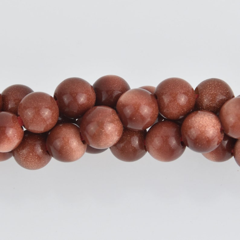 Large Hole smooth gemstone 8mm Goldstone Round Beads gem0599 half strand