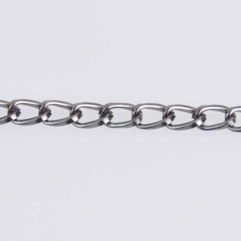 1 yard Gunmetal Aluminum Chain fch1236a Curb Link 9x5mm