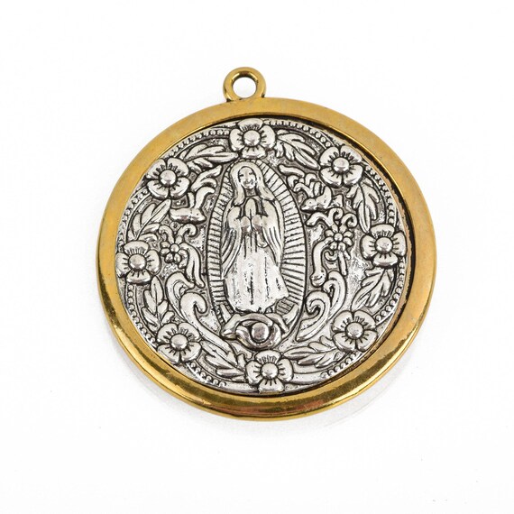 34x29mm 5 Silver Relic Charm Pendants chs2835 religious medal coin charms