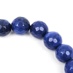 8mm Round NAVY BLUE JADE Gemstone Beads, faceted, full strand gjd0110