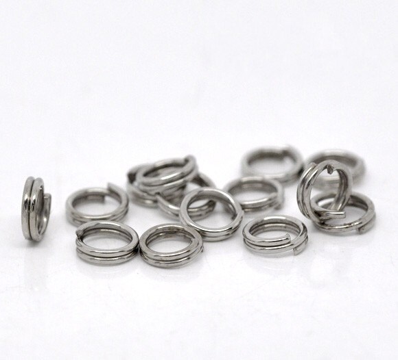 50 Silver Double Loops Split Rings Open Jump Rings 4mm Jum0042a - Etsy