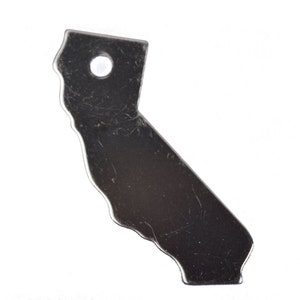 10 Stainless Steel CALIFORNIA STATE Stamping Blanks, Shape of State, Design Metal Stamping Blanks, 36x31mm, 20 gauge, msb0341