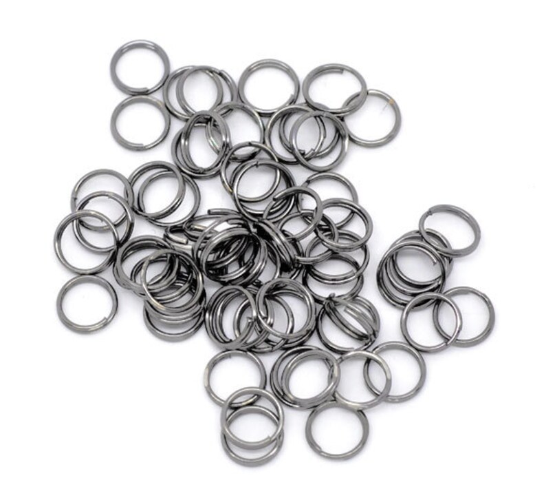 8mm Split Rings 50 Gunmetal Split Rings 8mm Double Loops Etsy
