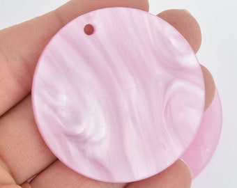 5 PINK PEARL ACRYLIC 2" Circle Keychain Blanks Laser Cut Acrylic Blanks Disc Lca0632