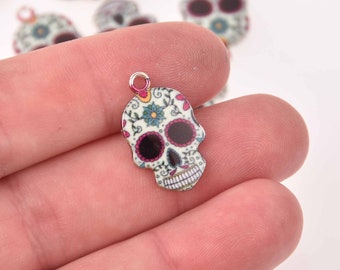 Skull Charms, Day of the Dead Charms, Halloween Charms, chs8161