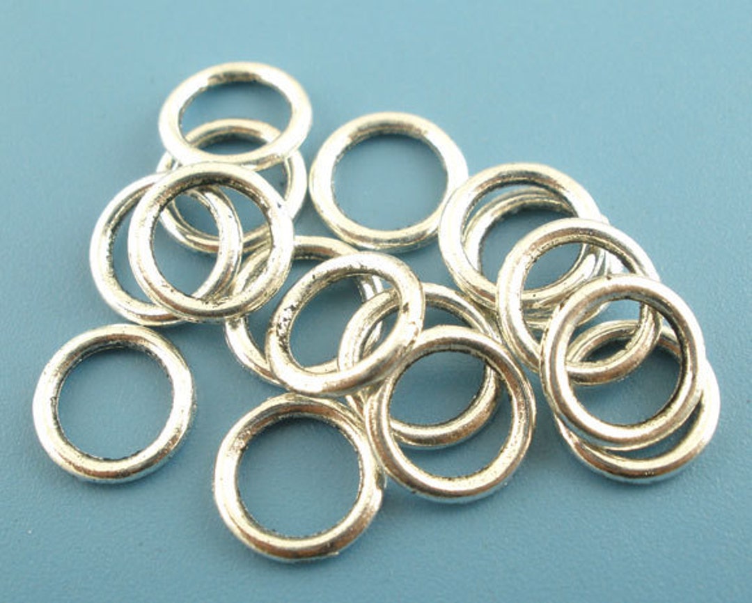 50 Silver Tone Soldered Closed Jump Rings 8mm Jum0033a Etsy