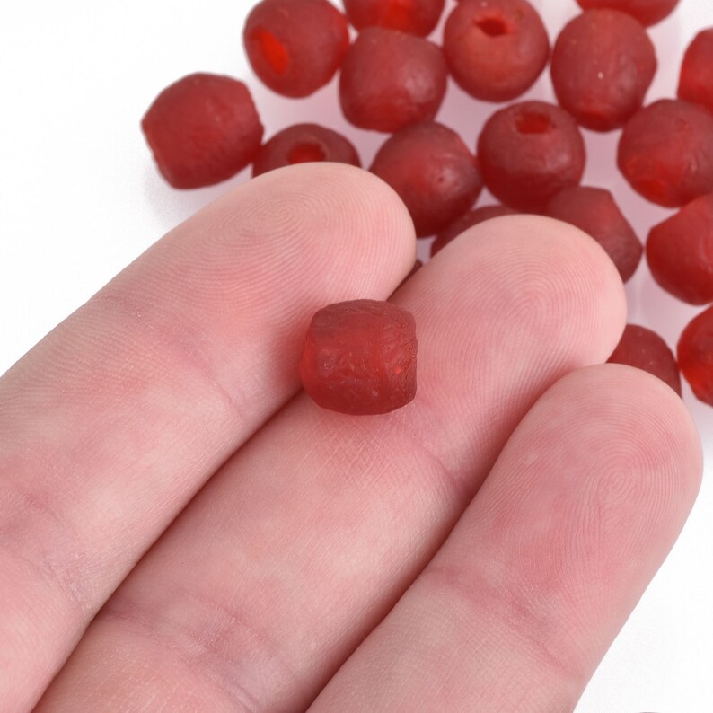 10mm Matte DARK RED Glass Beads Round X10 Beads Bgl1686 Etsy