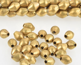 9mm African Brass Beads, Bicone Shape, x10 beads, bme0609