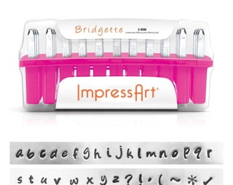 3mm LOWERCASE BRIDGETTE Font ImpressArt Metal Alphabet Letter Stamping Set,  tol0251