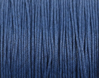 1mm Jewelry Cord, DARK BLUE, Kumihimo Cord, Braiding Cord, Cotton Cord, Wax Cord, 100 yards, cor0144