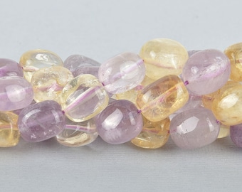 14mm AMETRINE Nugget Beads, Amethyst and Citrine Natural Gemstone Beads, full strand, about 26-28 beads, gem0179