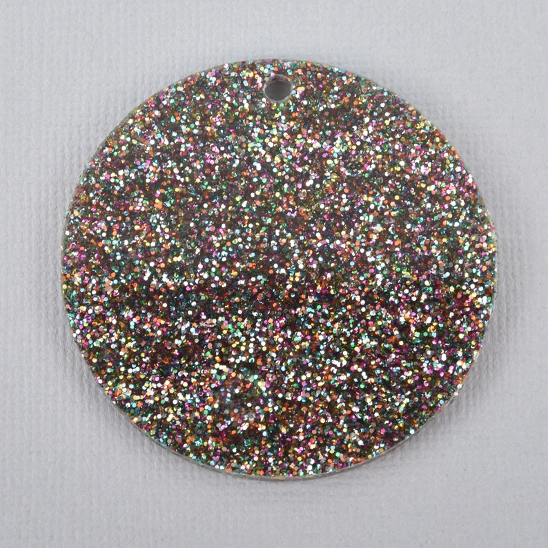 10 RAINBOW Glitter Circle Keychain Blanks 3 Laser Cut Etsy