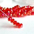 4mm LIGHT SIAM AB Glass Crystal Rondelle Beads  48 pieces bgl1043