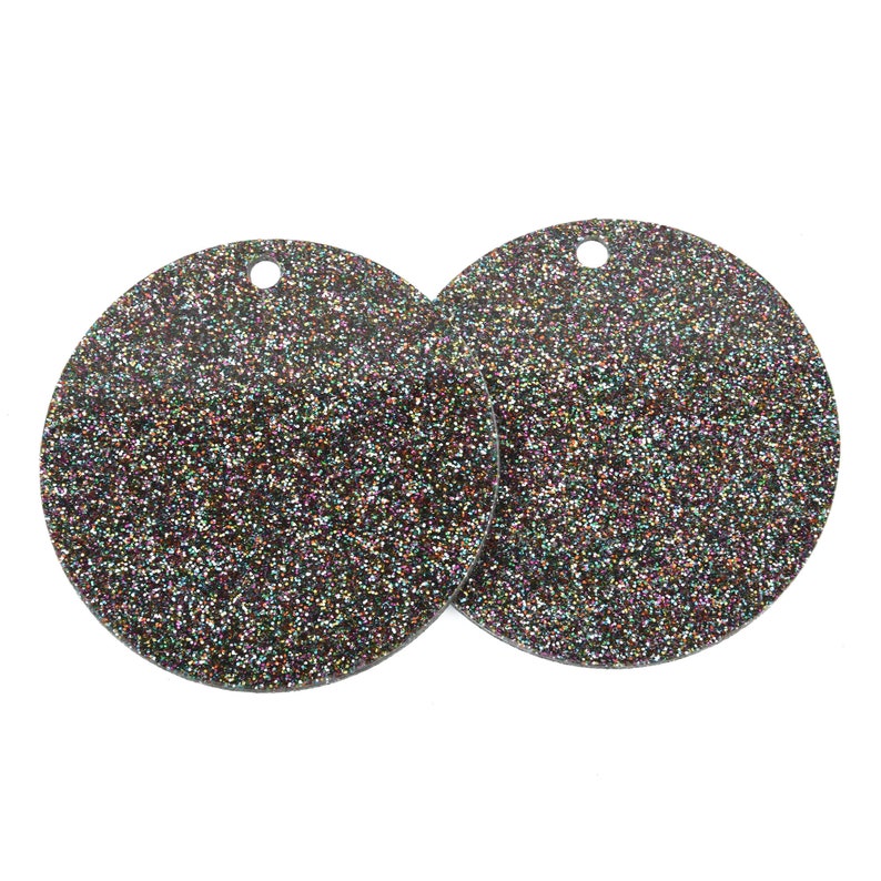 10 RAINBOW Glitter Circle Keychain Blanks 3 Laser Cut Etsy