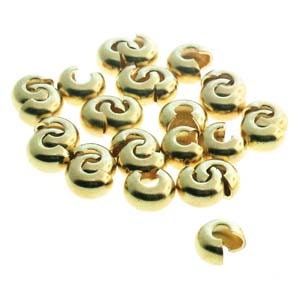 144 pcs 3mm Crimp Bead Covers, Gold Plated, fin1188b