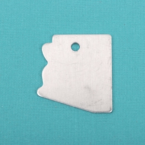 10 ALUMINUM ARIZONA STATE Stamping Blanks, Shape of State, Design Metal Stamping Blanks, 31x28mm, 18 gauge, msb0318