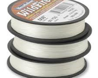 50 yards BEADALON WILDFIRE FROST White Bead Weaving Thread, .006 in, 0.15mm, 10 lb, wir0027