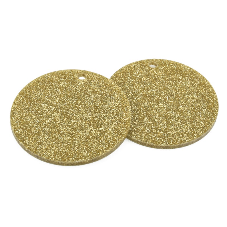 10 GOLD GLITTER Circle Keychain Blanks 3 Laser Cut Etsy
