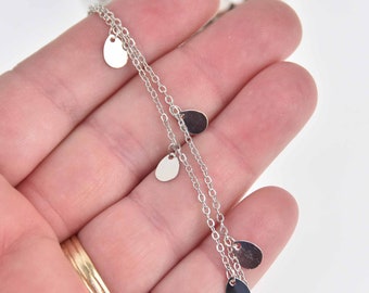 1 yard Teardrop Cable Link Chain, Silver, Brass Shaker Chain, Fch1254a