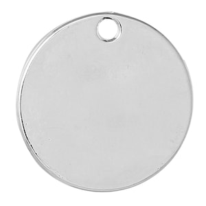 10 Bright Silver Plated Circle Disc Metal Stamping Blanks, thick 16 gauge, 1&quot; diameter (25mm)  msb0289