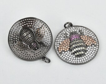 BEE Charm Micro Pave Cubic Zirconia Crystals, Rhinestone