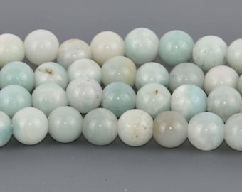 8mm AMAZONITE Round Gemstone Beads, Large Hole, 7.5" strand, gem0938