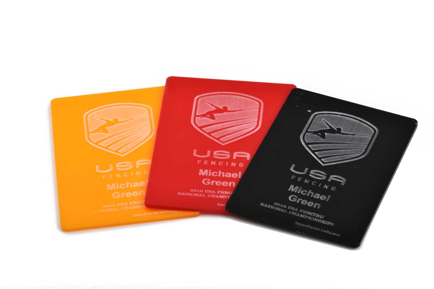 Fencing Referee Card Pack, personalized set of yellow, red, and 