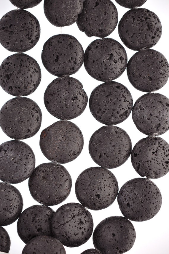 14mm Round BLACK LAVA Beads Perfume Diffuser Beads Essential Oil