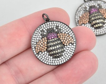 BEE Charm Micro Pave Cubic Zirconia Crystals, Rhinestone