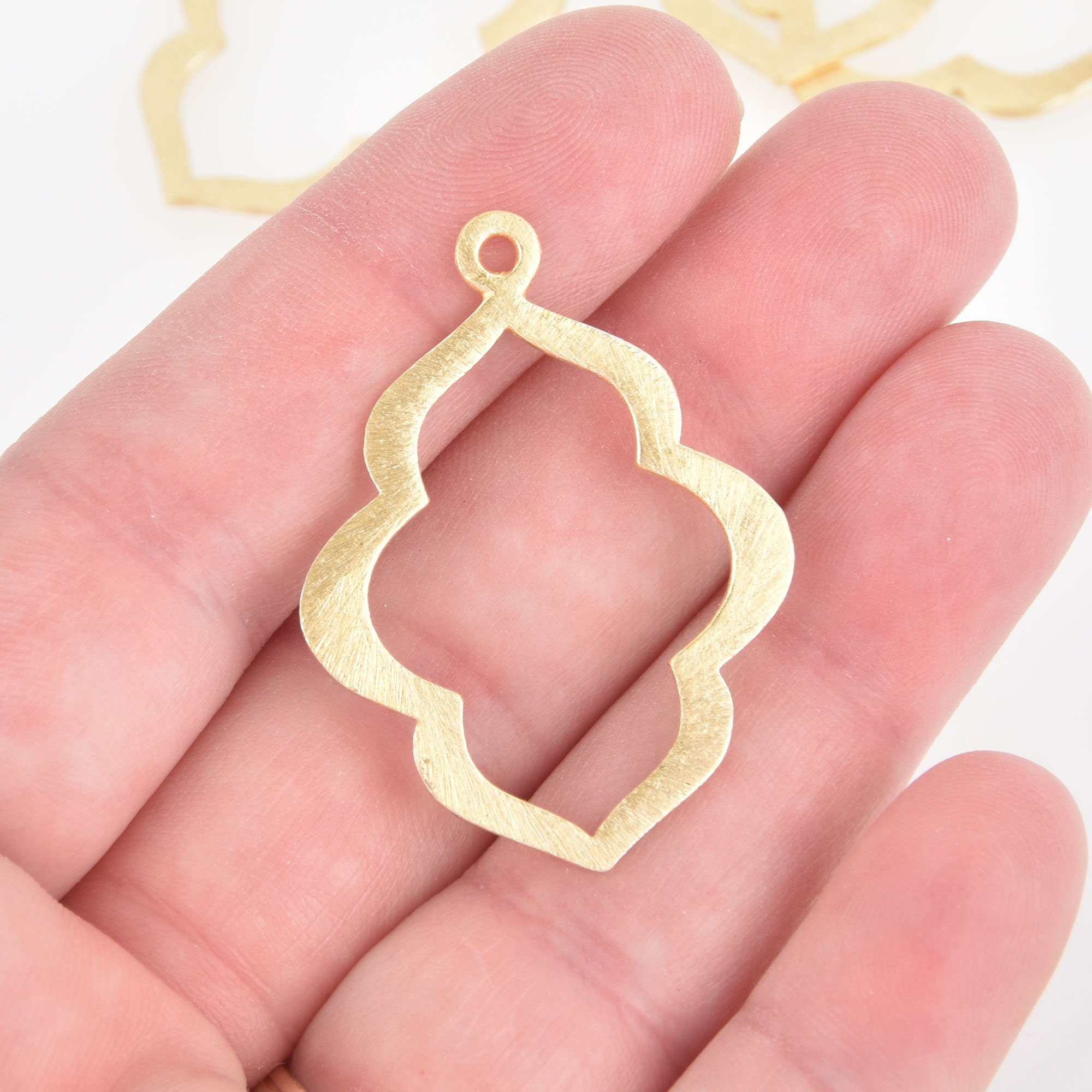 4 Gold Clover Charms Flower Brushed Texture 40mm Chs5710 - Etsy