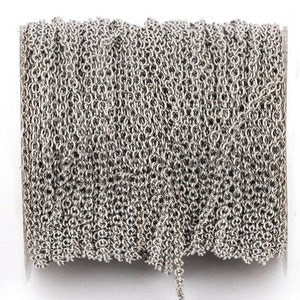 50 yards Dark Silver Cable Chain, Oval Links are 2.5x2mm unsoldered, bulk on spool, fch0248b