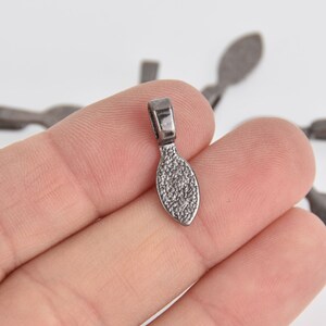 18 Gunmetal Black Glue On Bails for Pendants 21x7mm flat back fba0087
