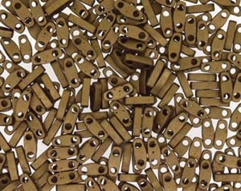Quarter Tila Glass Beads Miyuki Metallic Dark Bronze QTL2006