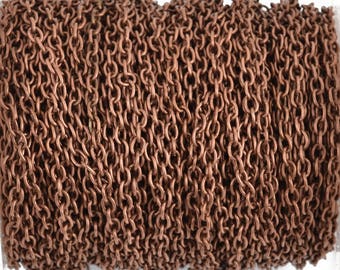 1 yard Copper Cable Chain, Oval Links are 3.5x3mm unsoldered, fch0784a
