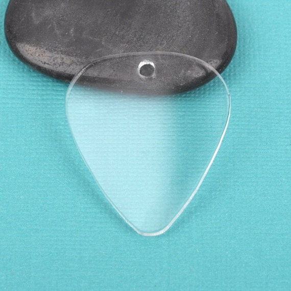 10 Clear GUITAR PICK 2 Acrylic Blanks Laser Cut Key Chain Blanks